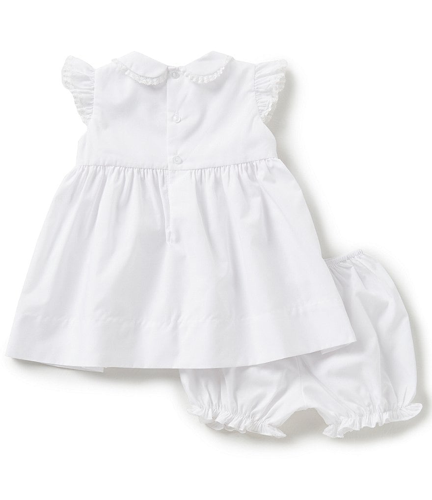 Friedknit Creations Baby Girls 3-9 Months Flutter Sleeve Smocked Dress