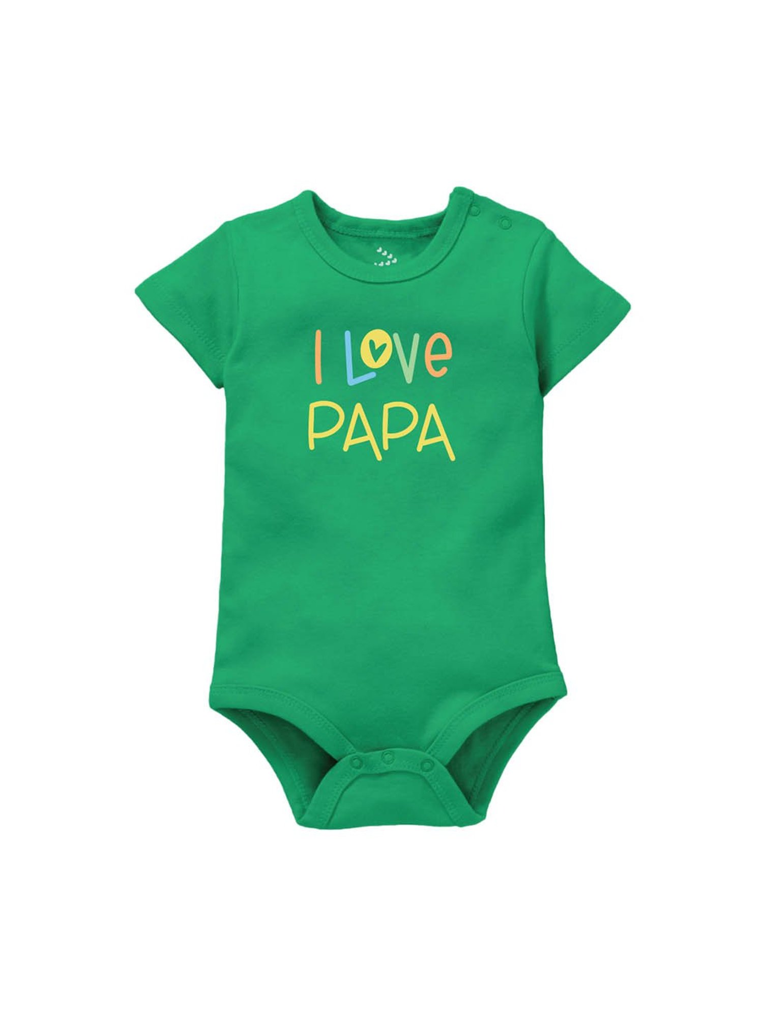 Zeezeezoo Kids Green I love papa Printed Onesie