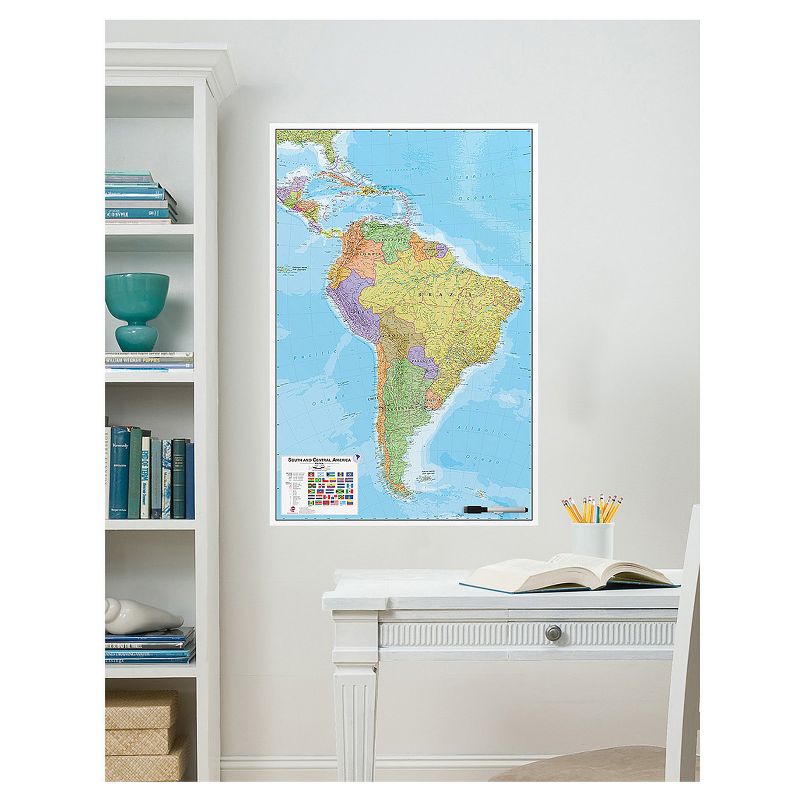 Wall Pops!  Dry Erase Map Decal 24" x 36" - South America