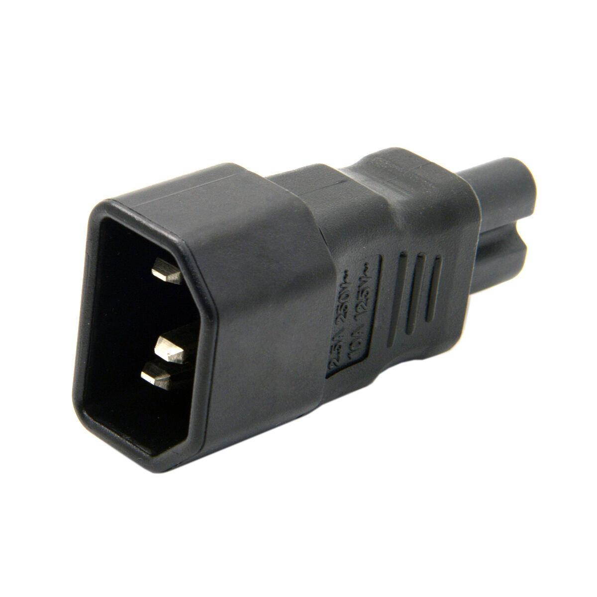 IEC 320 C14 Female 3-Prong Socket to C7 Male 2-Pin Plug AC Power Connector Converter Adapter for PDU UPS