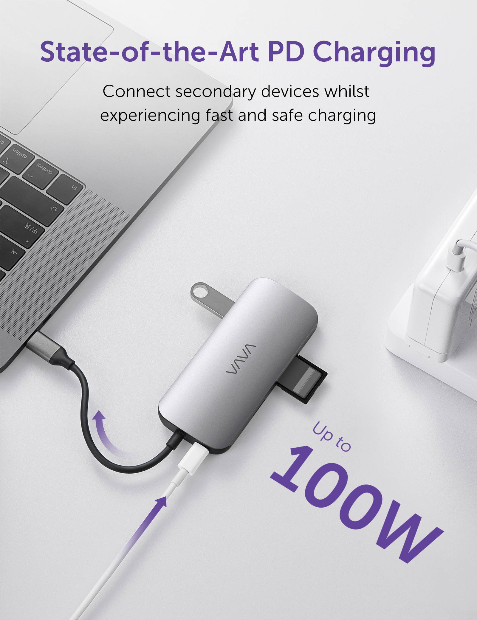 VAVA 9-in1 USB-C Hub with 4K HDMI Adapter 100W PD Charging USB 3.0 SD 3.0 / TF 3.0 Card Reader 1000Mbps Ethernet Port for MacBook Air / Pro USB-C Laptop Smartphone Tablets 3.5mm Audio Port