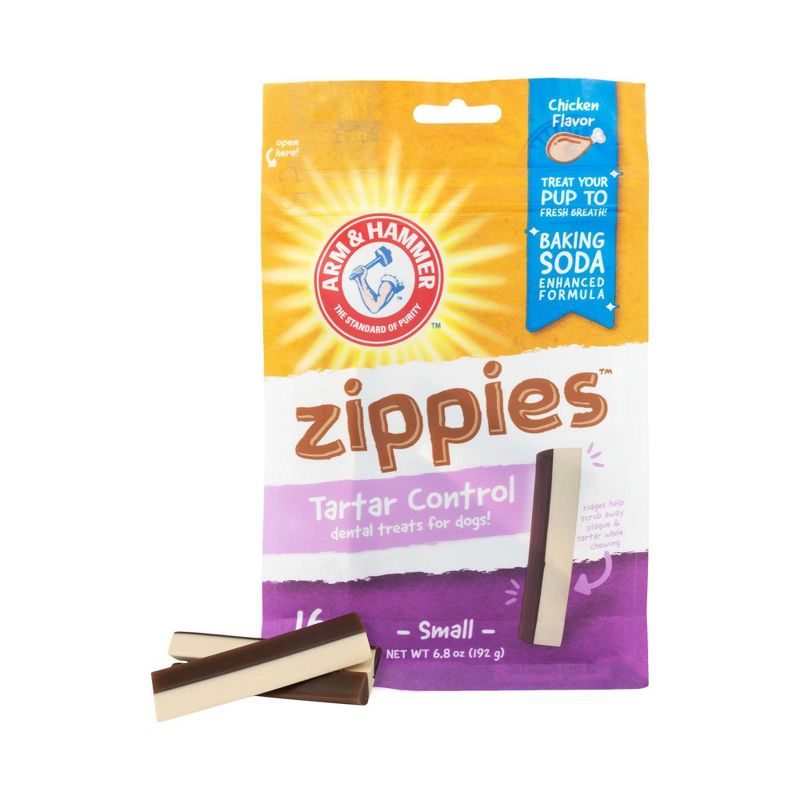 Arm & Hammer Zippies Chicken Flavor Small Chicken Dental Dog Treats - 16ct