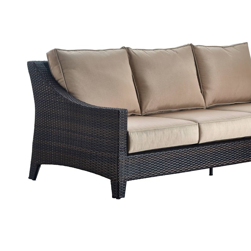 Tahoe Outdoor Three-Seater Sofa - Brown Wicker - Serta