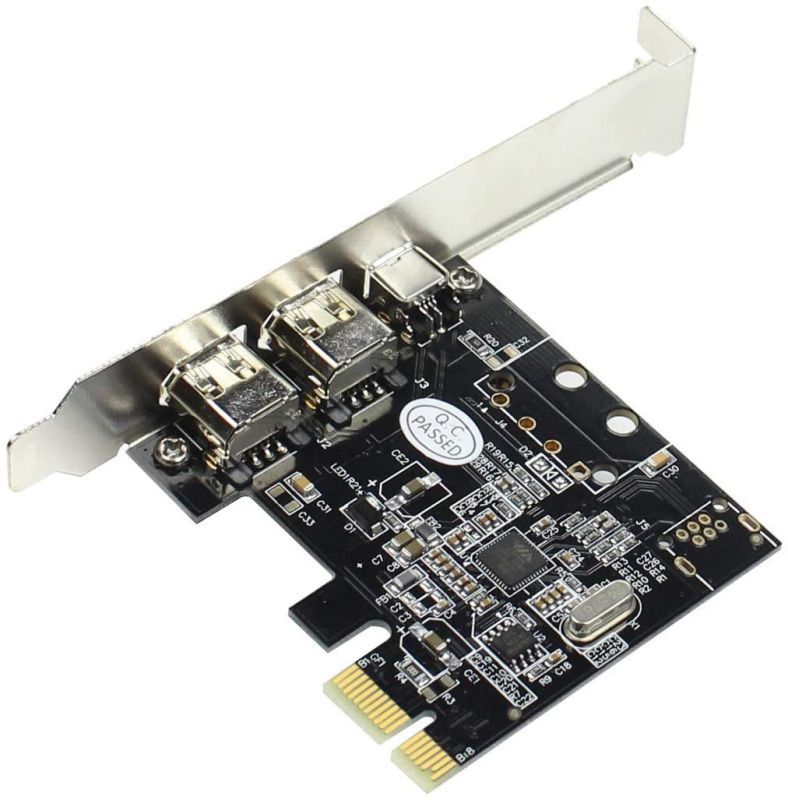 JMT 3 Ports 1394A Firewire Expansion Card PCI Express to IEEE 1394 Adapter Controller 2 x 6 Pin and 1 x 4 Pin for Firewire Desktop PC for Video Audio Transmission with Firewire Cable