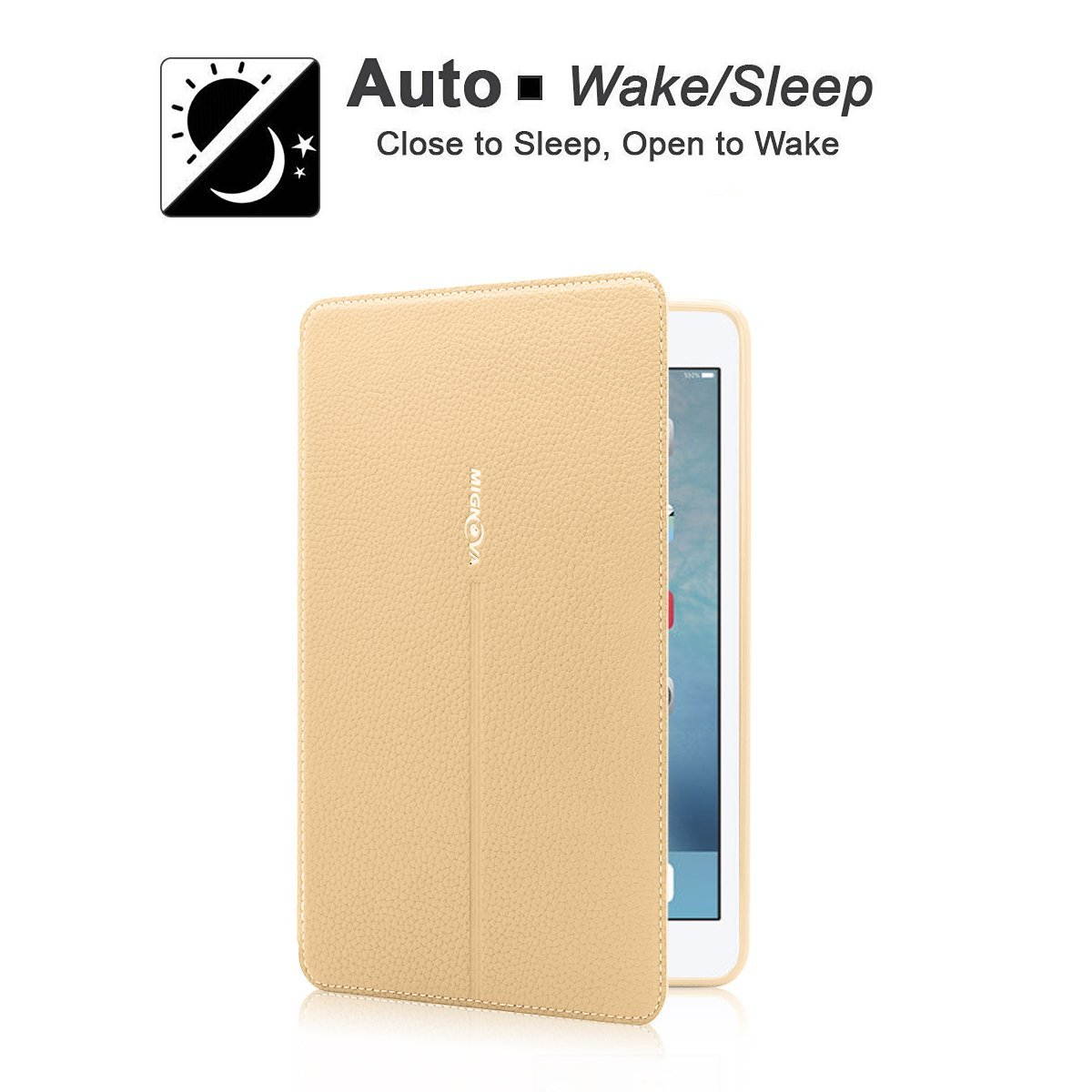 Mignova iPad Air 2 Case - Slim Fit Leather Folio Smart Case Cover with Auto Sleep / Wake Feature for Apple iPad Air 2 (iPad 6) 2014 Model