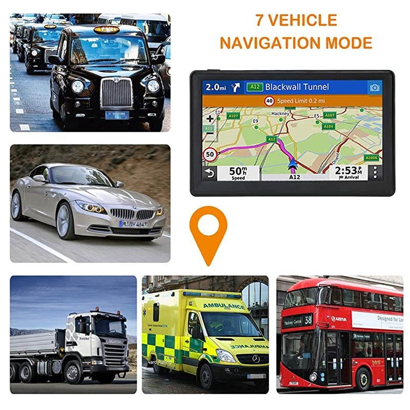GPS Navigation for Truck RV Car 7 Inch  GPS Navigation System GPS for Truck Drivers Commercial 2021 Maps with Free Lifetime Update Spoken TurnbyTurn Directions Driver Alerts