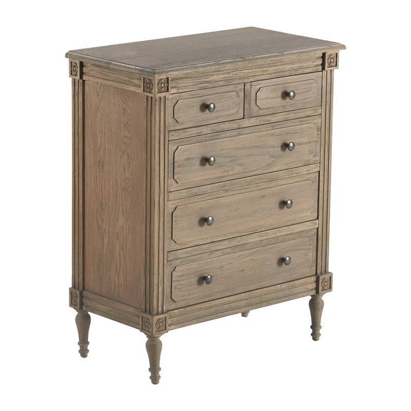 Elmhurst 5 Drawer Chest Antique Wood - Finch