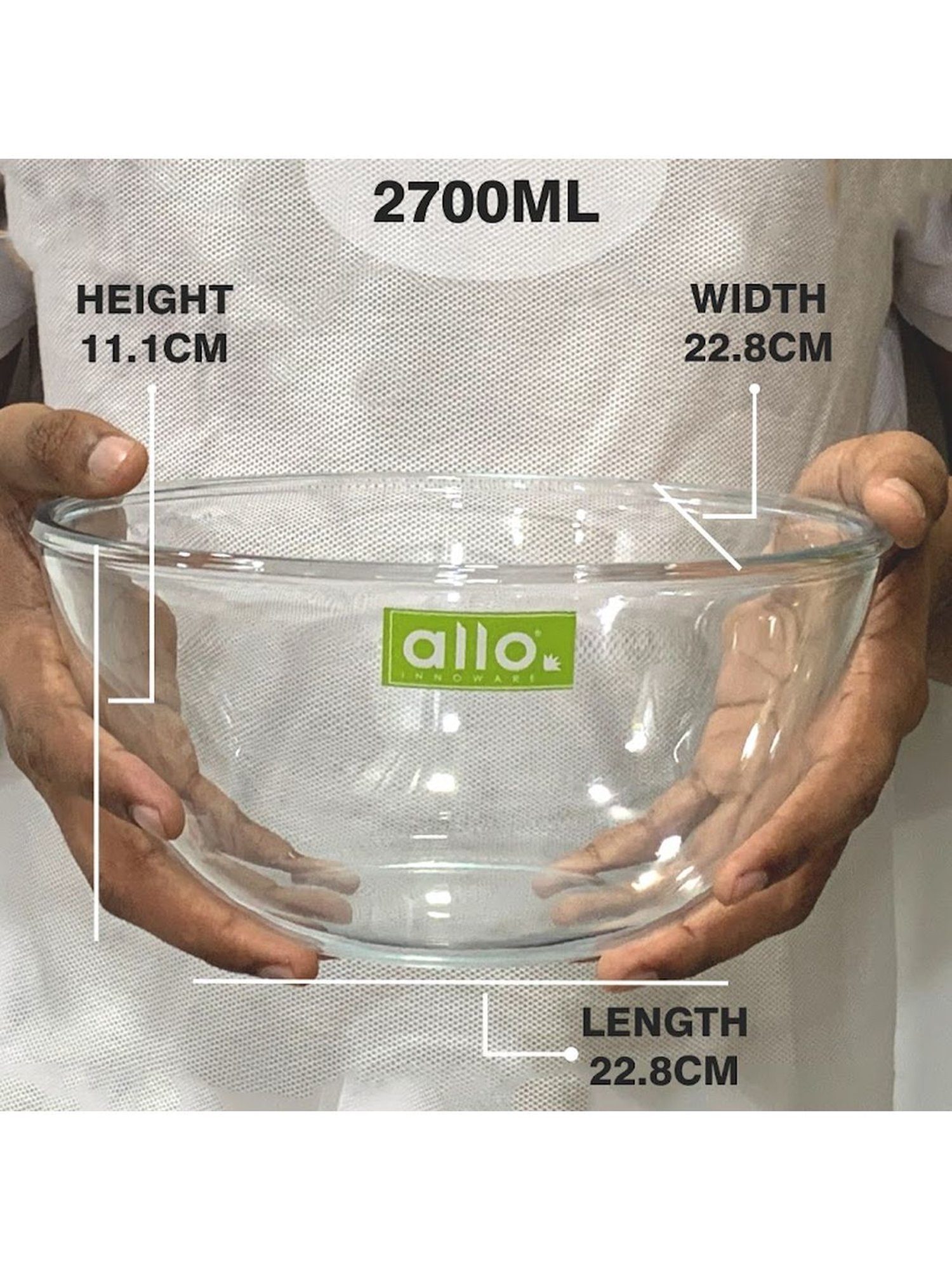 Borosilicate Glass Mixing & Serving Bowls, Oven & Microwave, Dishwasher and Freezer Safe Bowls