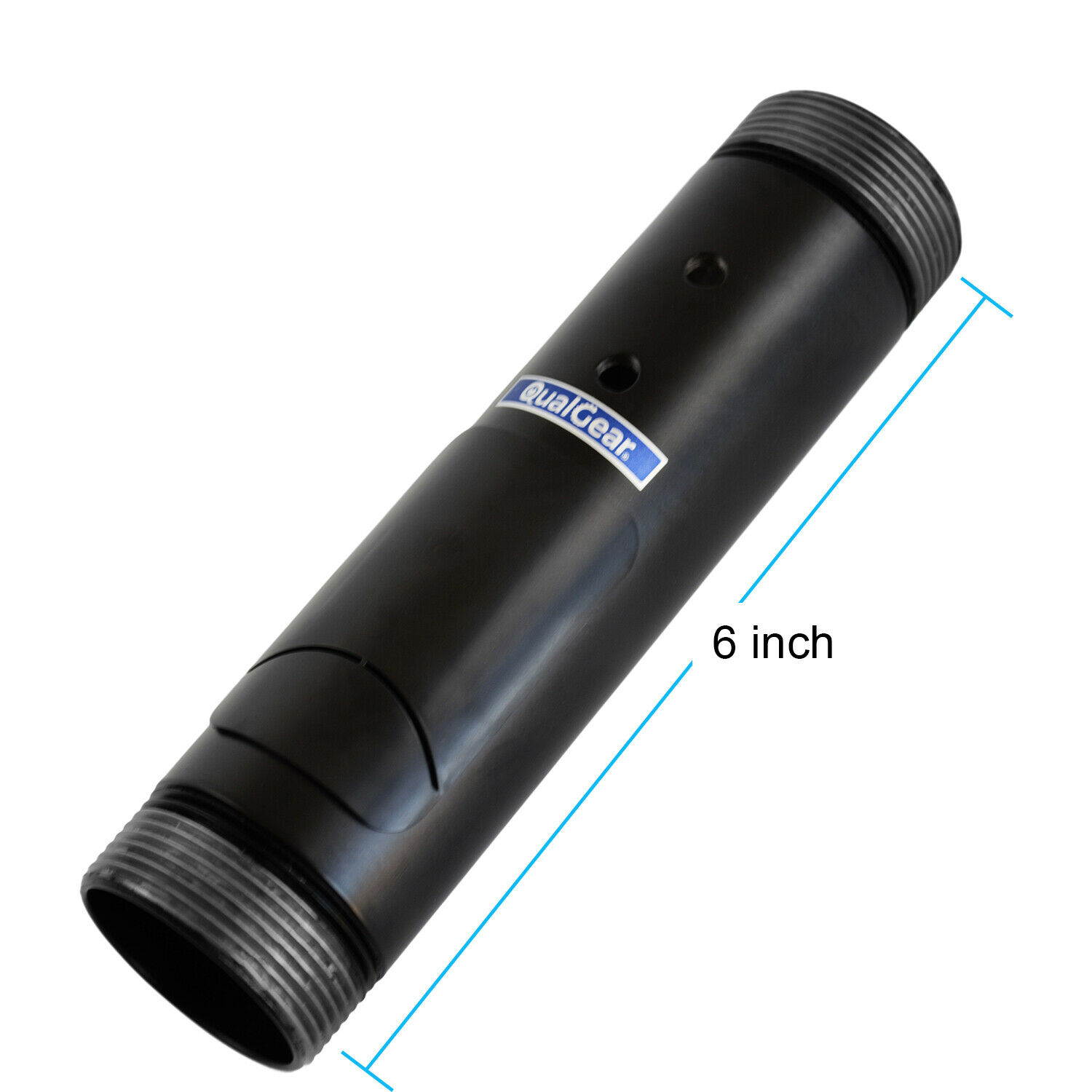 QualGear&reg; QG-PRO-PM-6IN-B Pro-AV 1.5 Inch Npt Threaded Pipe, 6 Inch Length Projector Accessory