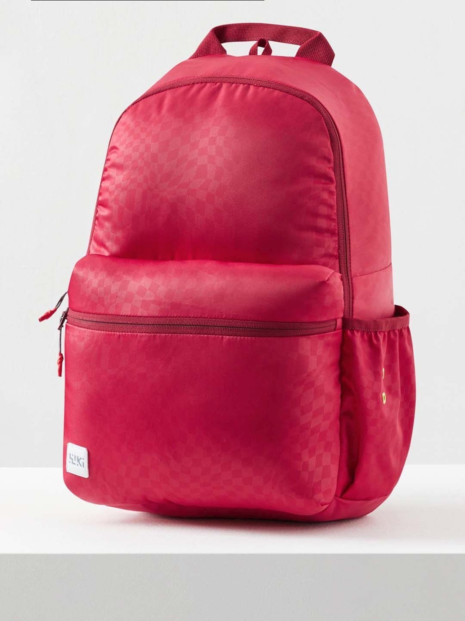 Wiki Back to School Red Polyester Printed Backpack - 18 Ltrs