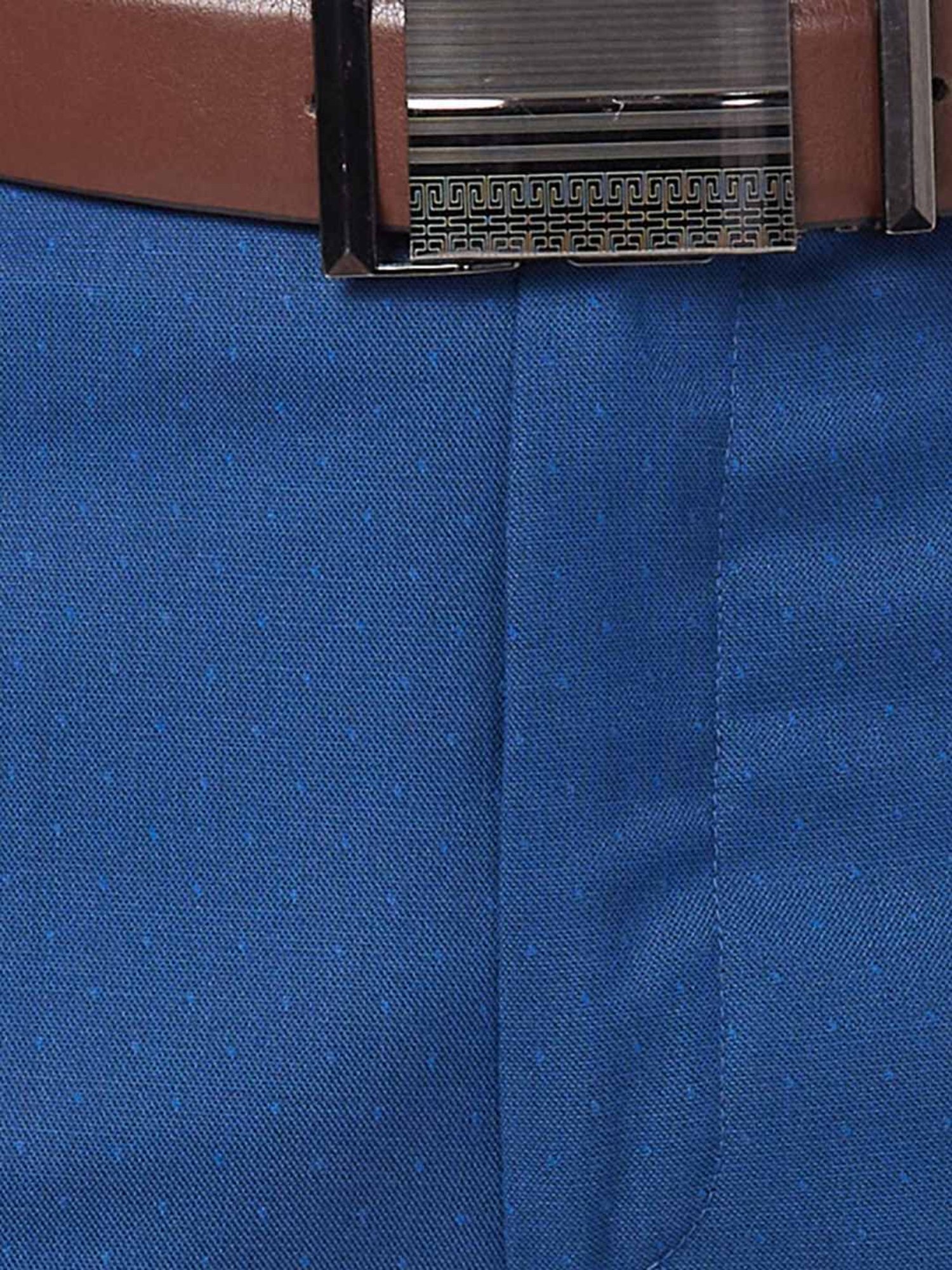 Park Avenue Blue Classic Fit Texture Trousers