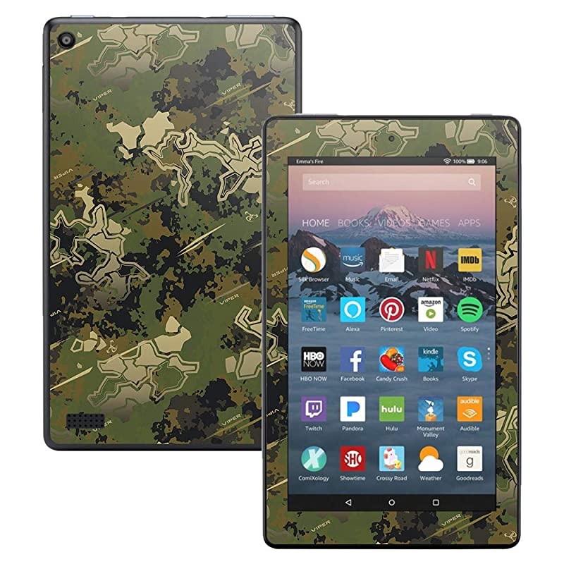 Skin Compatible with  Kindle Fire 7 2017 Viper Woodland | Protective Durable and Unique Vinyl Decal wrap Cover | Easy to Apply Remove and Change Styles | Made in The USA