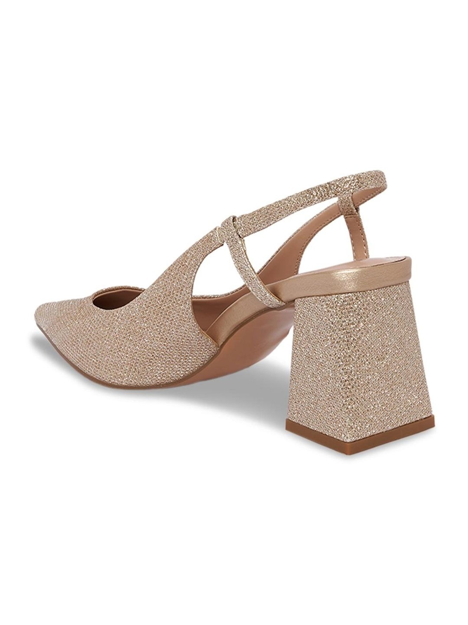 Forever Glam by Pantaloons Women's Gold Sling Back Sandals