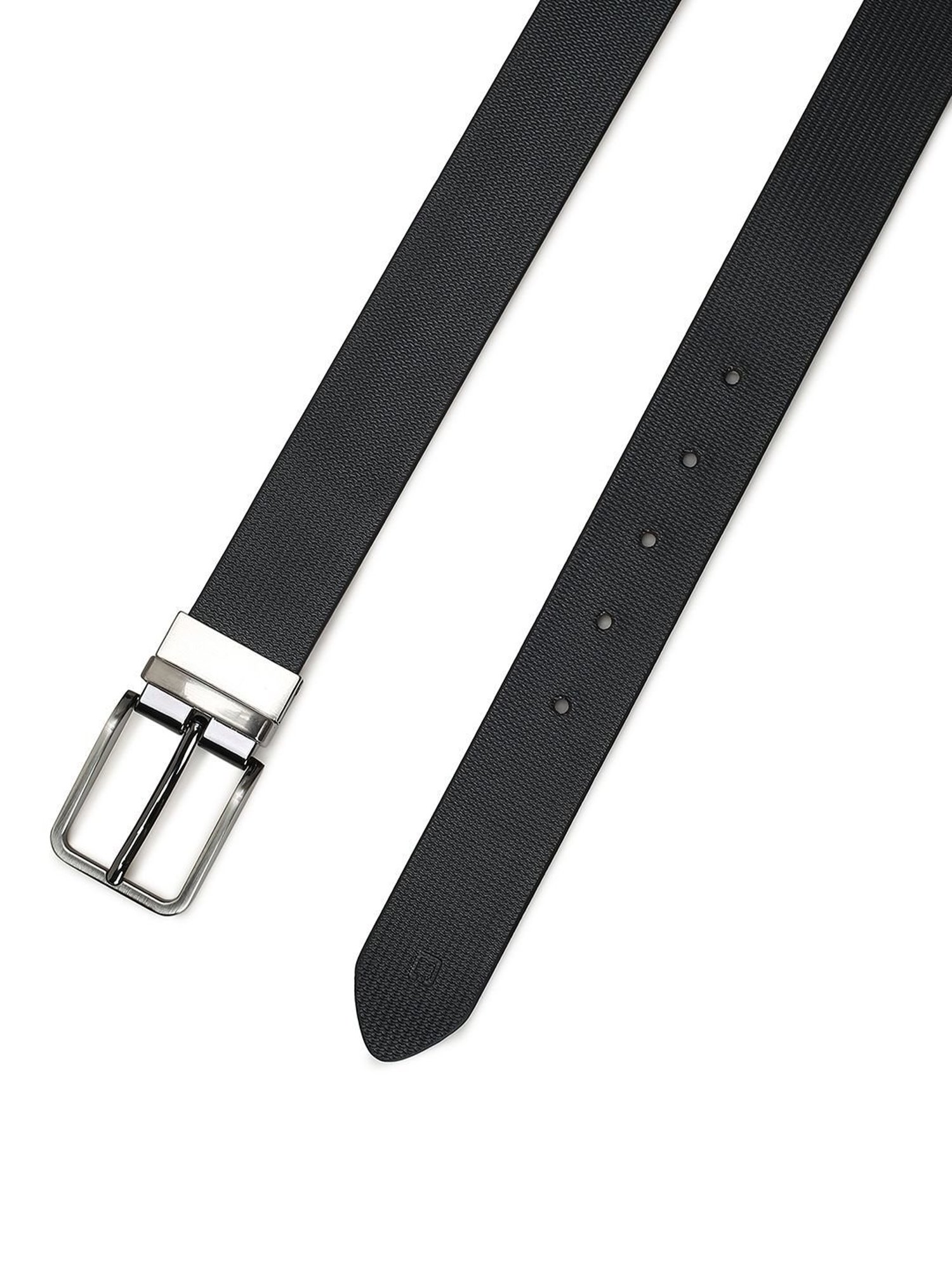Crusset Black Leather Formal Belt for Men