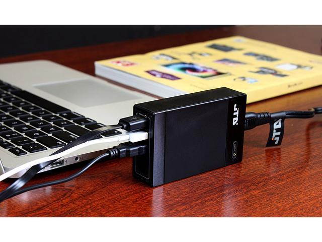 JTD &reg; 40W (5V8A) 5-Port High Speed Desktop USB Wall Charger Quick Charge with SMART POWERTM Technology for iPhone, iPad Air 2, Samsung Galaxy S6 / S6 Edge, Nexus, HTC M9, Nokia and More (Black)