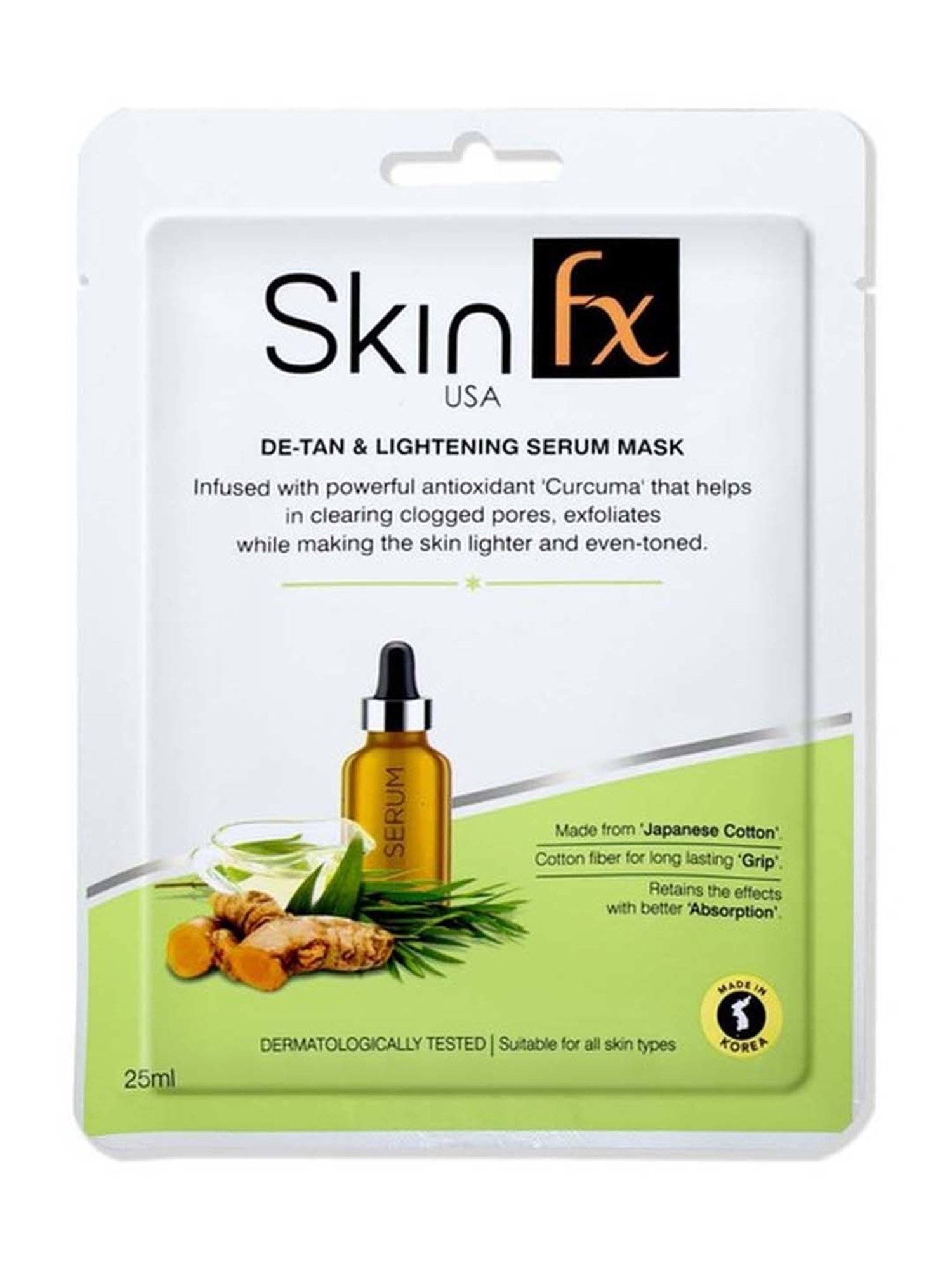 Skin Fx Lightening, Detan, Brightening and Moisturising Facial Serum Mask - Pack of 2