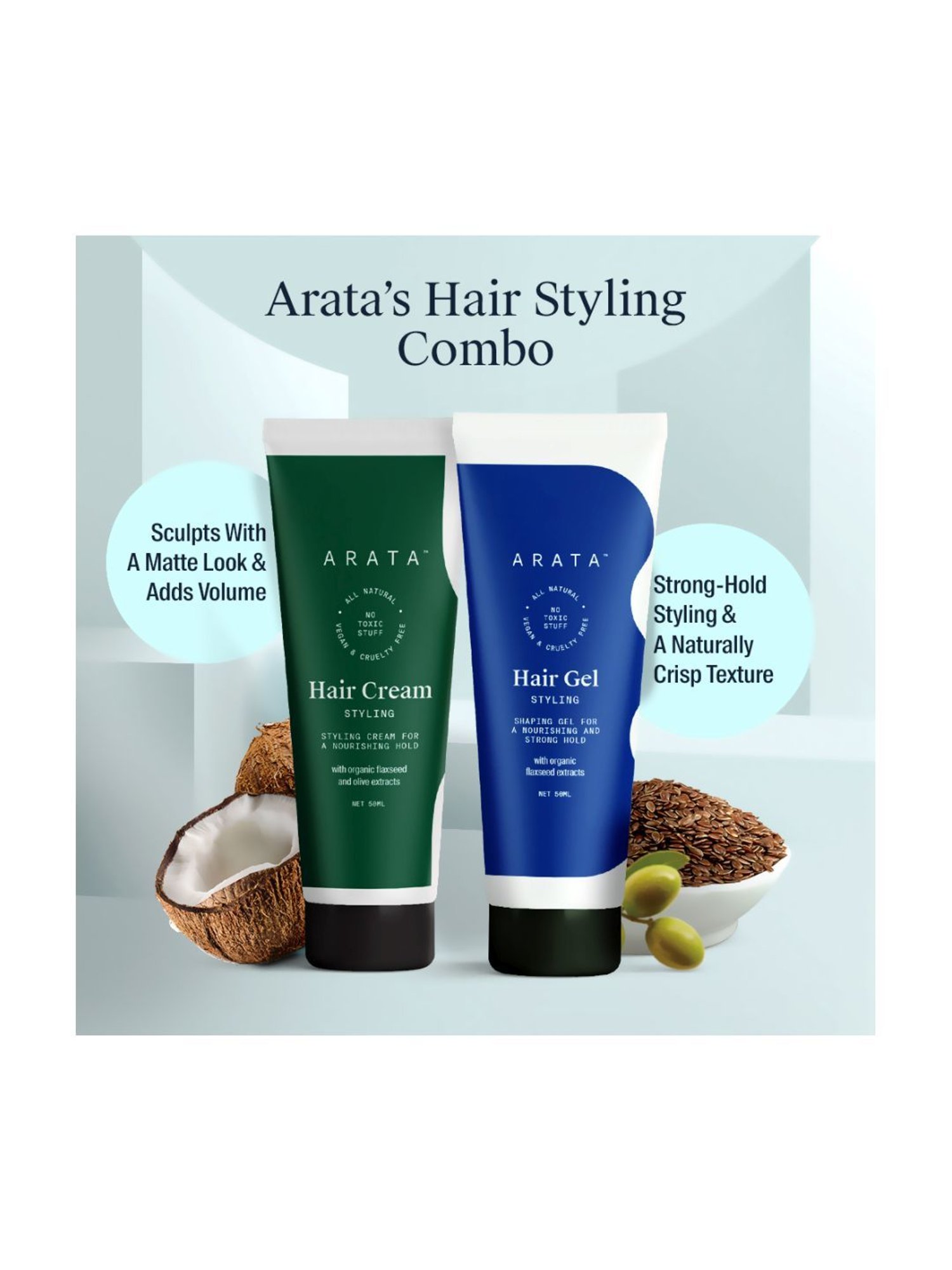 Arata Mini Hair Styling & Face Care Ready To Go Gift Box - 150 ml
