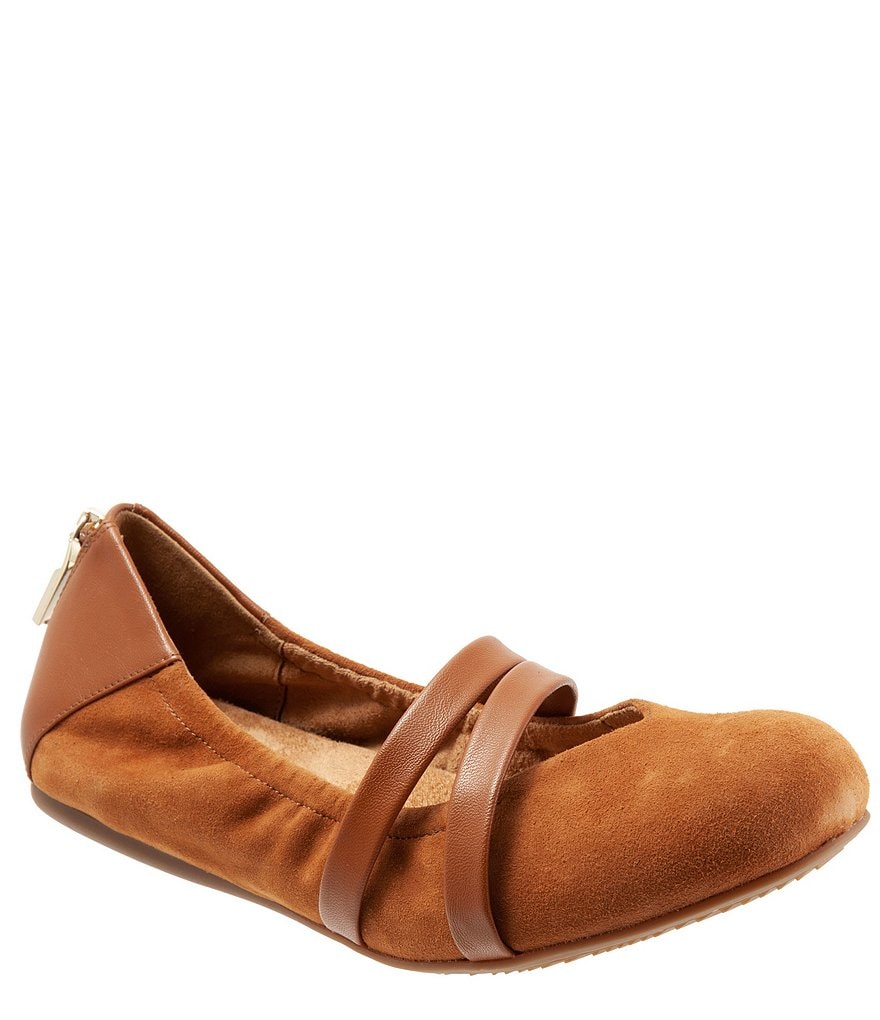 SoftWalk Sierra Suede Mary Jane Ballerina Slip Ons