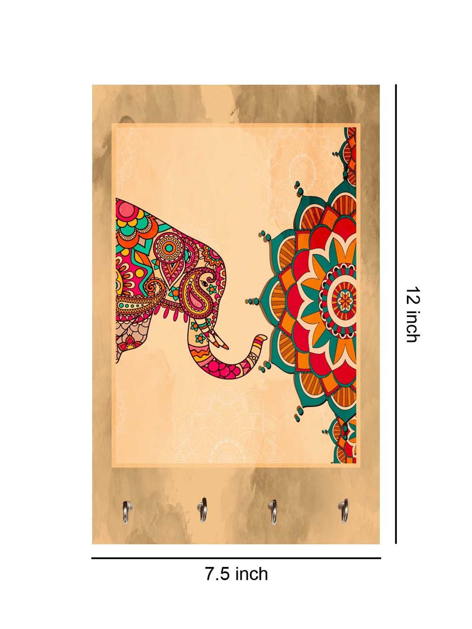 Art Street Black Mdf Jharokha Jali Square Hanging Ornaments Wall Art - Set of 4