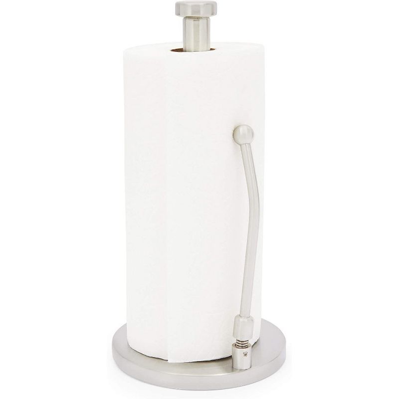 Home Basics  Easy Tear Bamboo Paper Towel Holder with Weighted Base, Natural