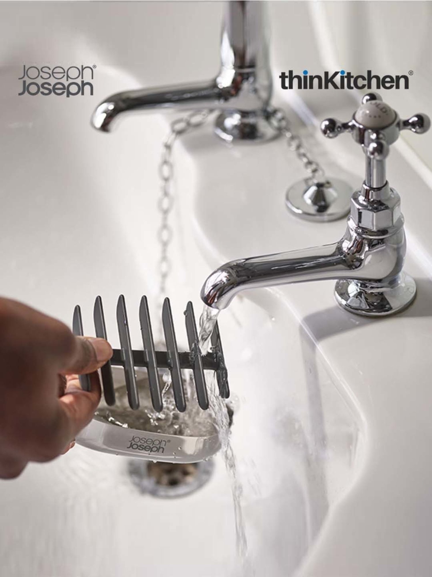 Joseph Joseph Silver Stainless Easystore Luxe Quick-Drain Soap Dish