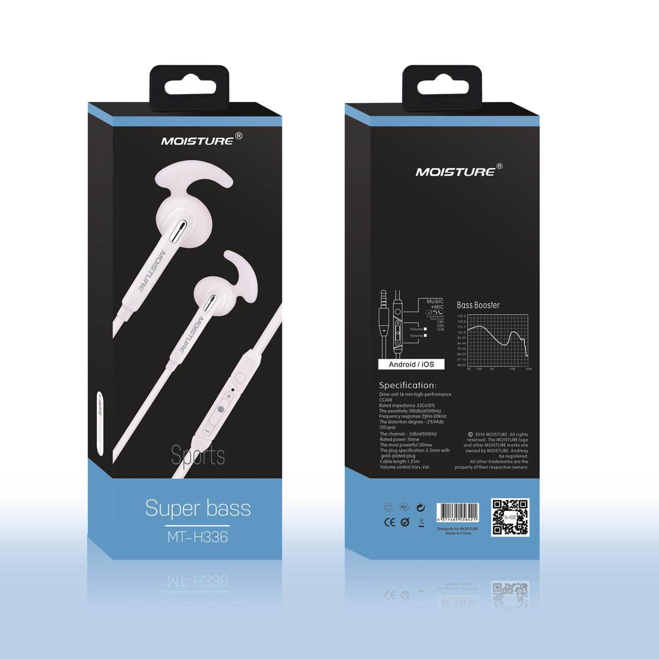 Reiko Sports Super Bass Earphones In White