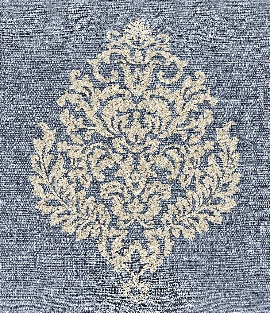 J. Queen New York Aurora Square Damask Embroidered Pillow