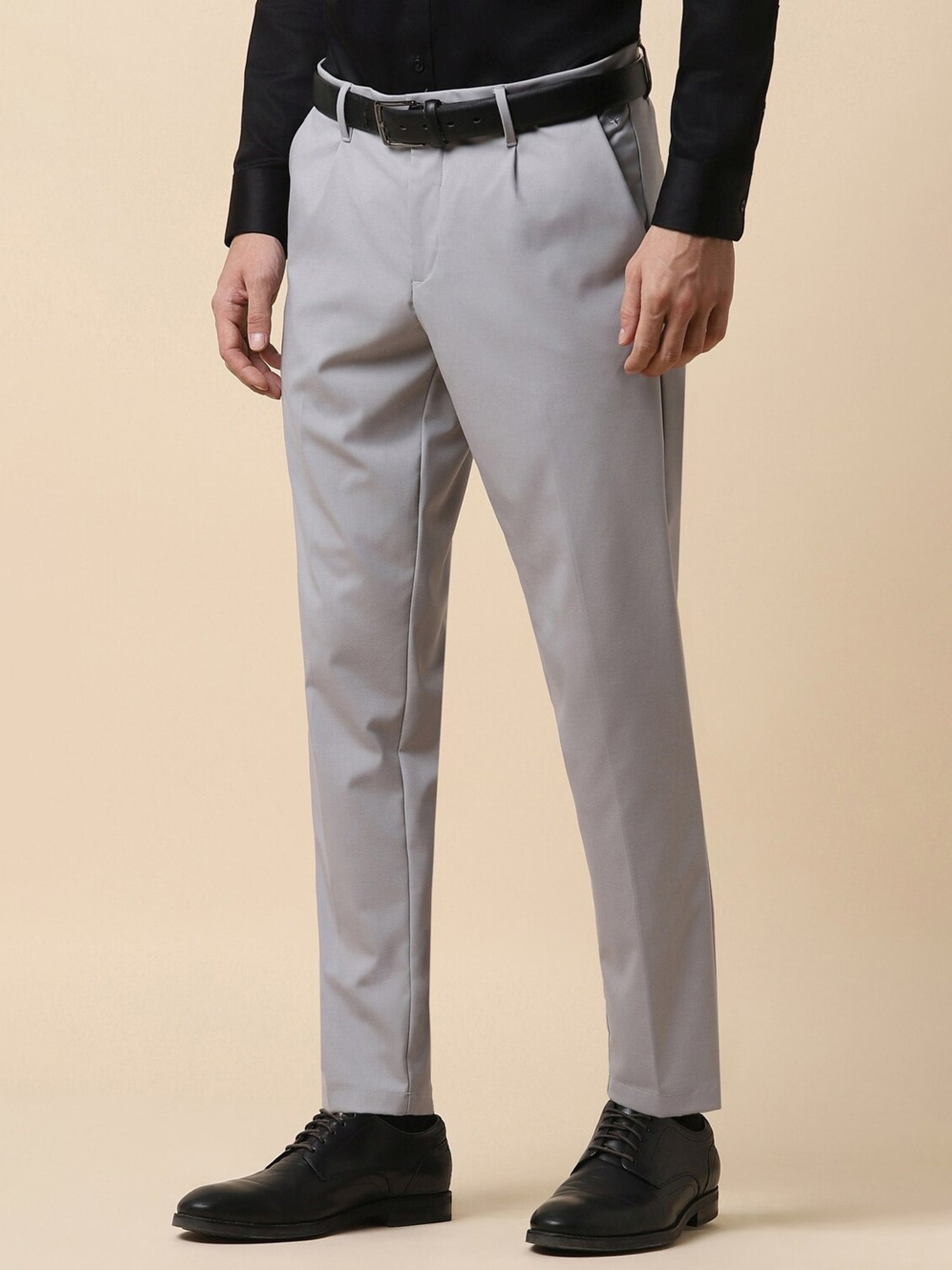 Allen Solly Grey Slim Fit Trousers