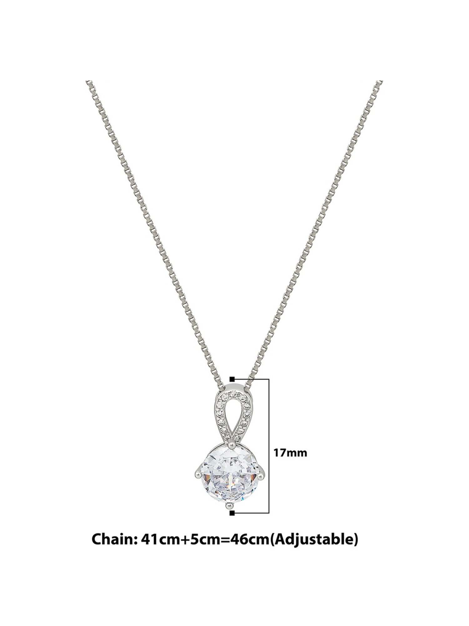 Silberry 92.5 Sterling Silver Cascade Pendant with Box Chain