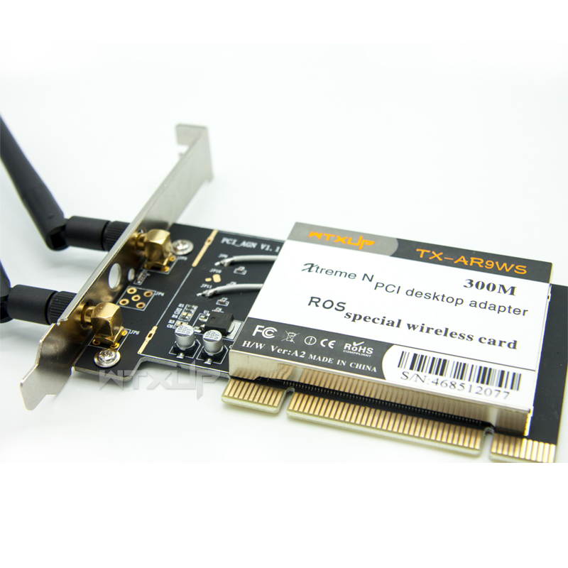 Plugadget Atheros AR9223 PCI 300M 802.11b/g/n Wireless WiFi Network Adapter for Desktop 2 Antenna