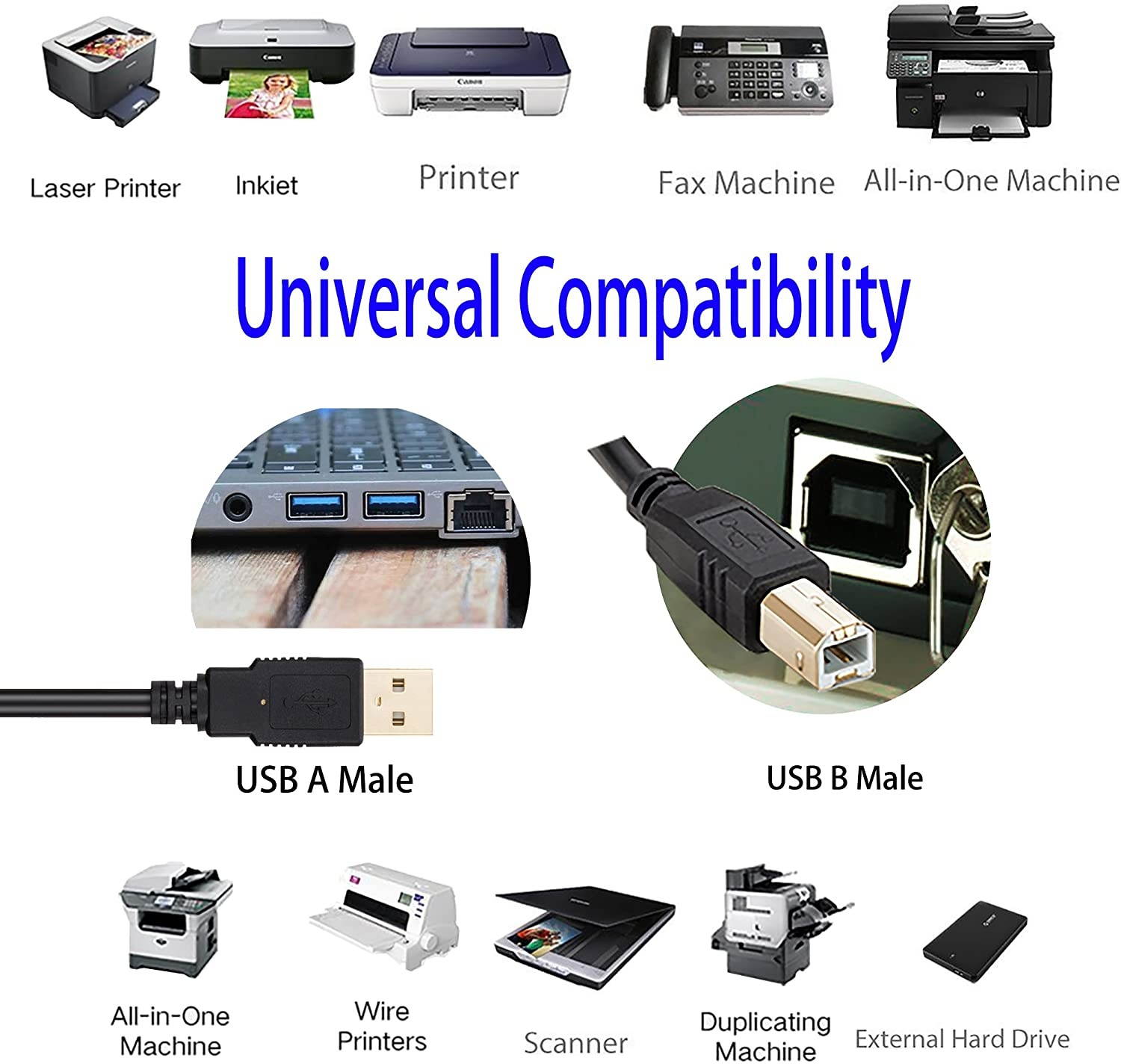 25Ft 25 Feet DB25 Male to Female MF Extension Parallel Cable UL Certified