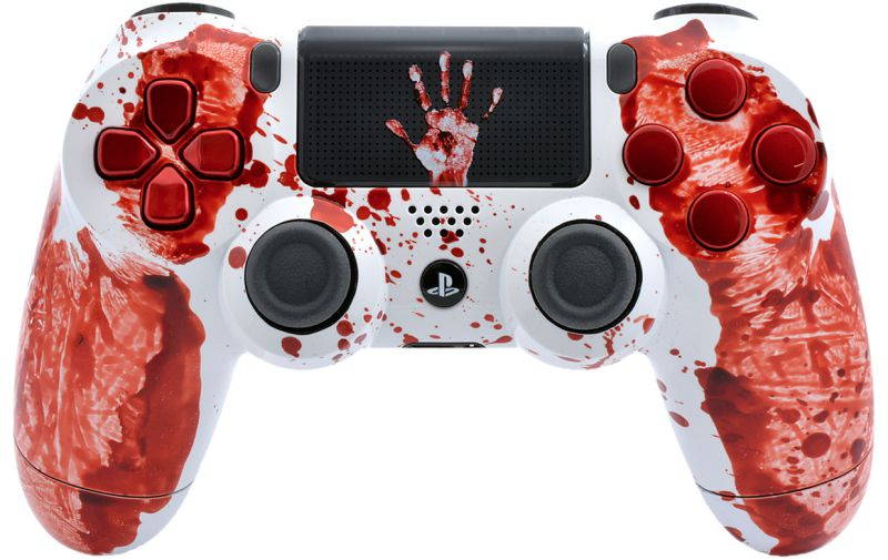 "Bloody Hands" Ps4 Custom UN-MODDED Controller Exclusive Unique Design with CUSTOM TOUCHPAD