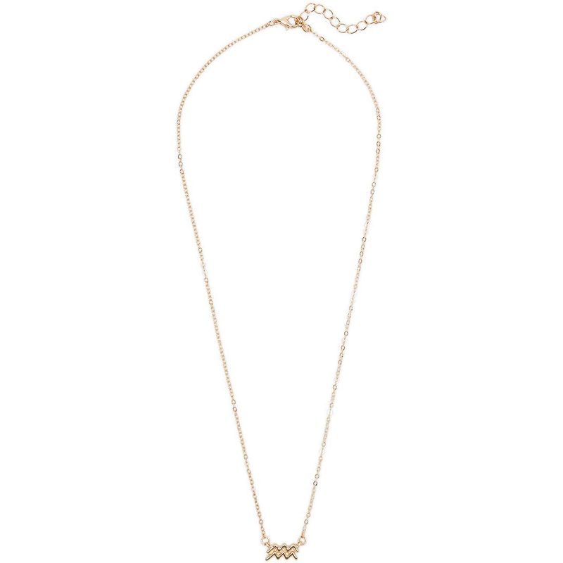 Zodaca 2 Piece Aquarius Zodiac Necklace and Bracelet Jewelry Set for Women, Gold