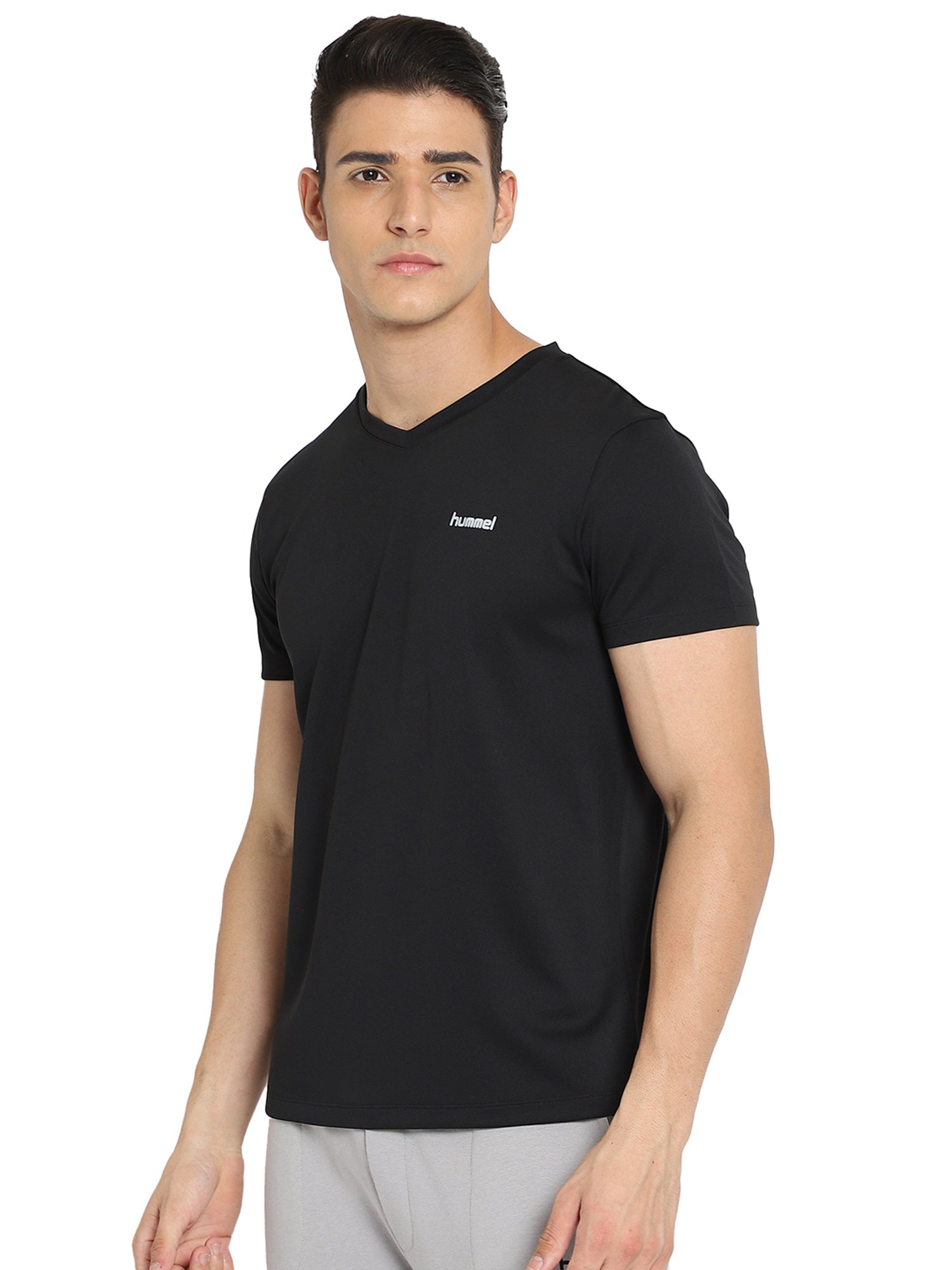 Hummel Black V Neck T-Shirt
