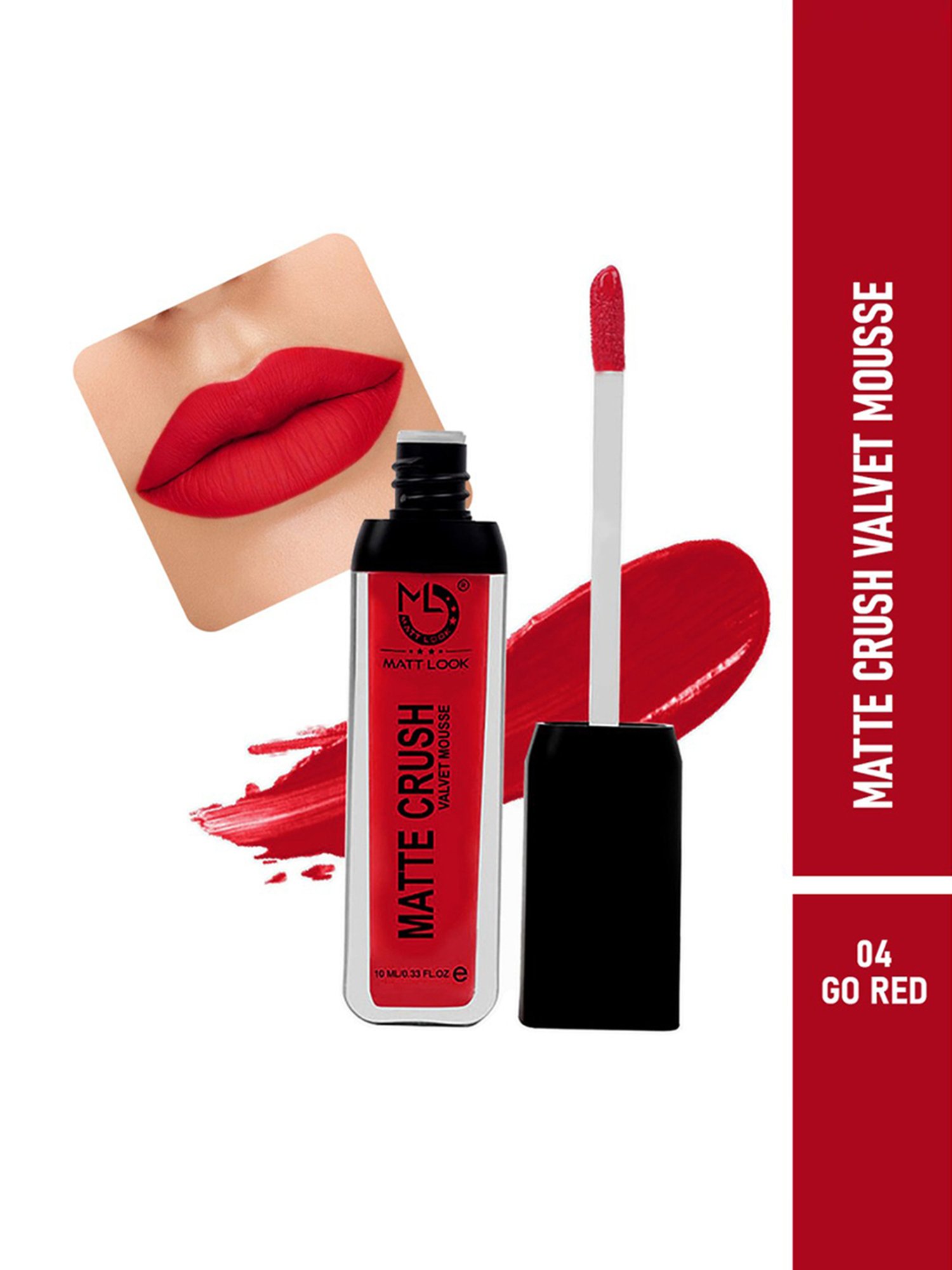 Matt Look Matte Crush Velvet Mousse Liquid Lipstick 04 Go Red - 10 ml