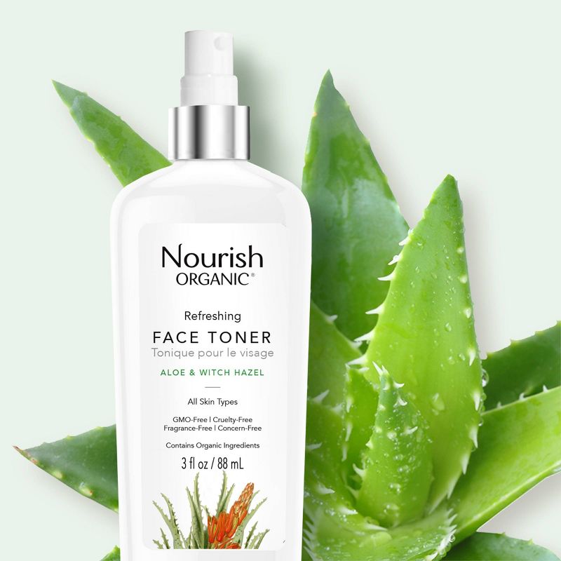 Nourish Organic Refreshing Face Toner - Aloe & Witch Hazel - 3 fl oz