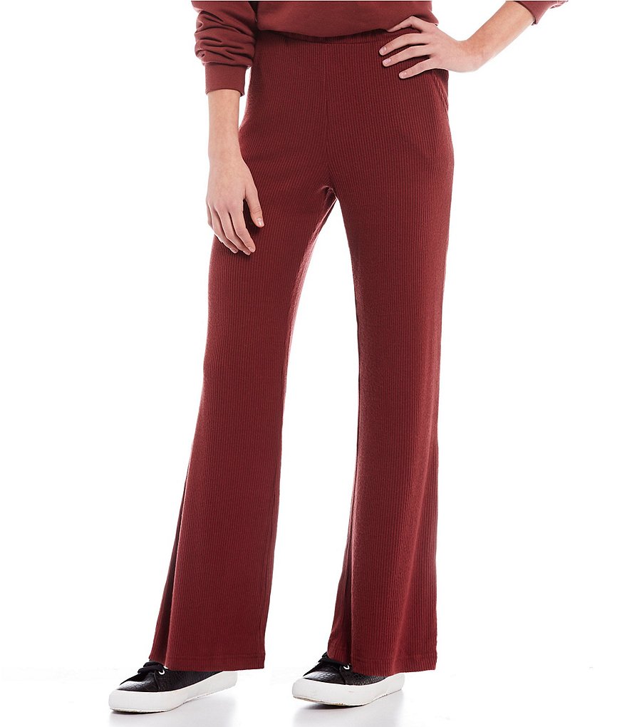 Roxy Coordinating High-Waist Cha Cha Cozy Flared Ribbed Pants