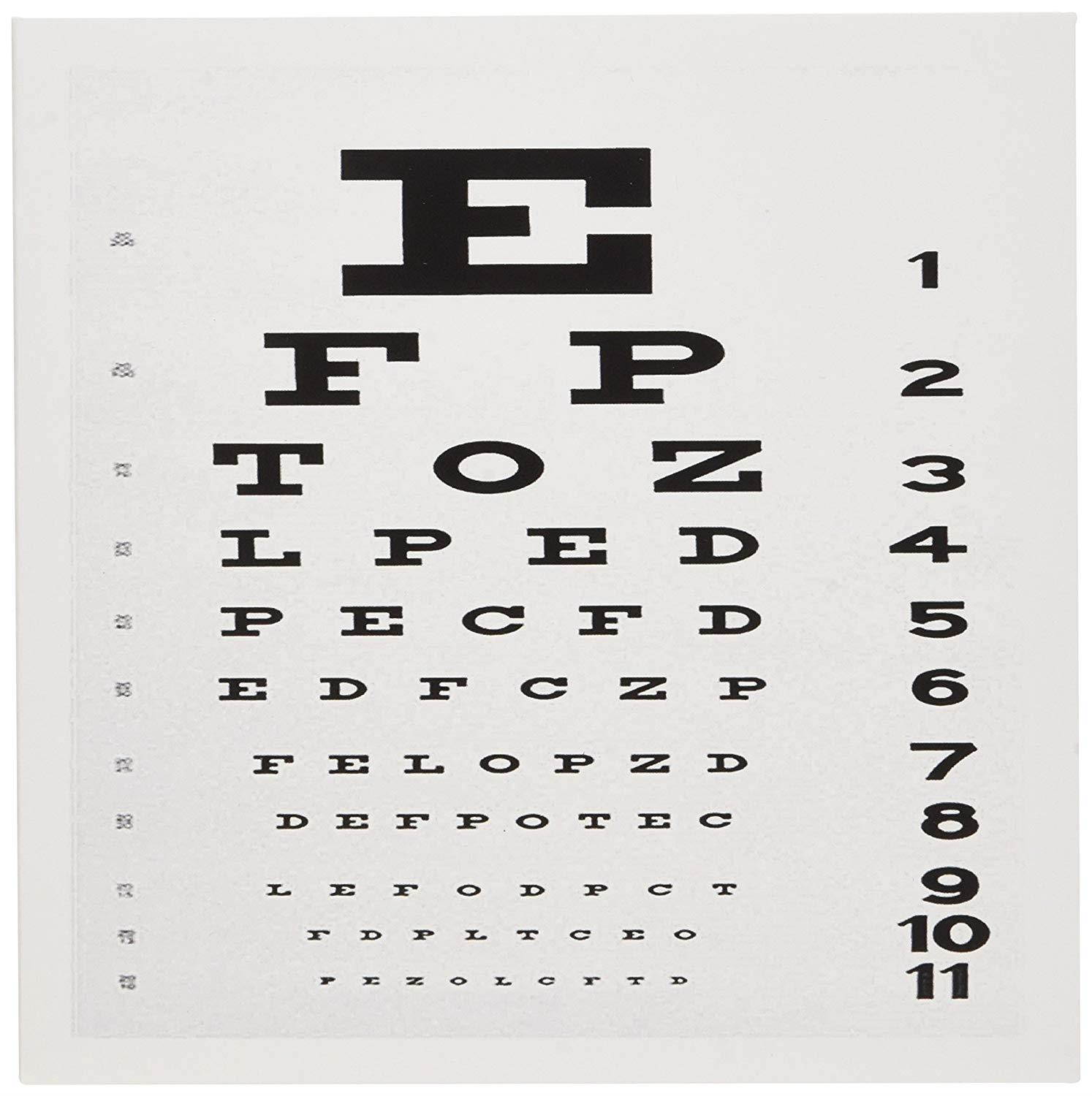 3dRose Set of 12 Greeting Cards, Eye Chart (gc_17146_2)