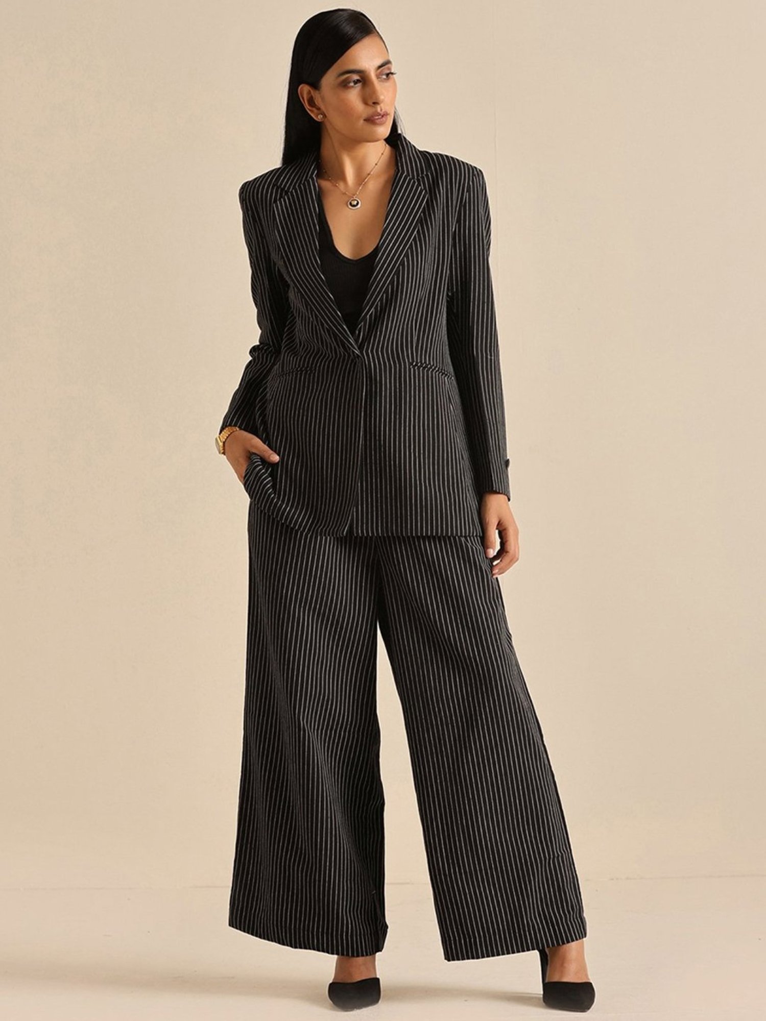 Okhai Black Striped Blazer