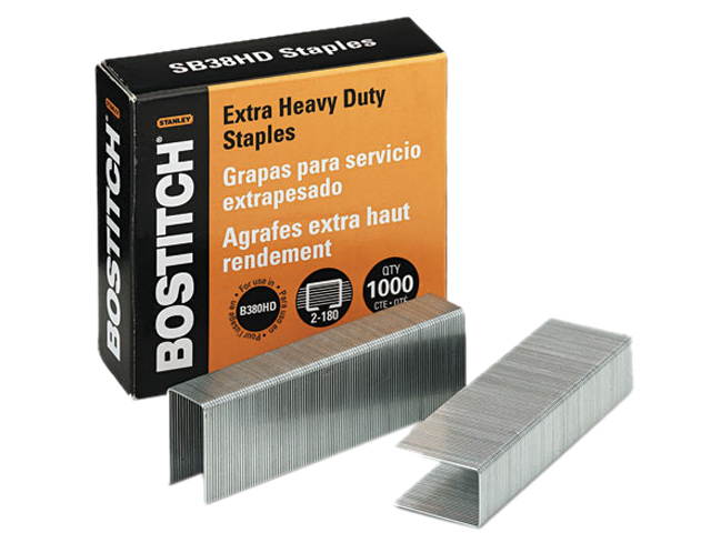 Stanley Bostitch SB38HD-1M Heavy-Duty Staples for B380HD-Blk Auto 180 Stapler, 1,000/Box