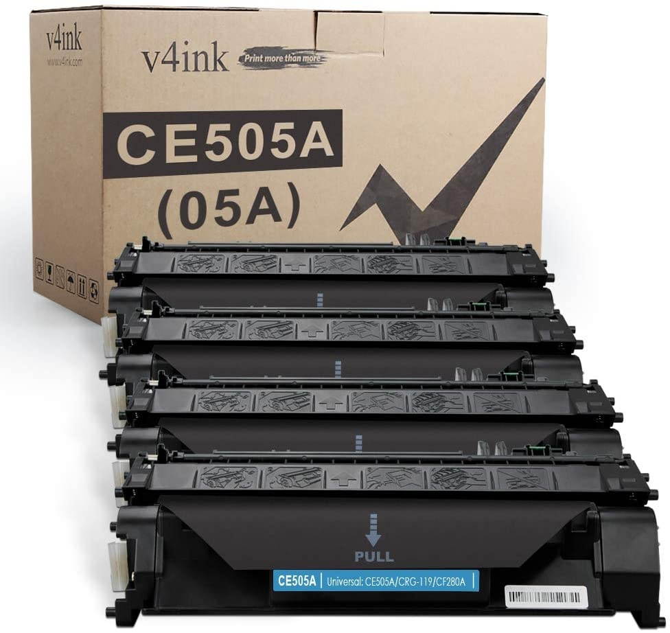 V4INK 4PK Compatible Toner Cartridge Replacement for HP 05A CE505A Toner Ink for HP Laserjet P2035 P2035n P2050 P2055 P2055d P2055dn P2055x, HP Pro 400 m401n m401dne m401dw M425dn M425dw Printer