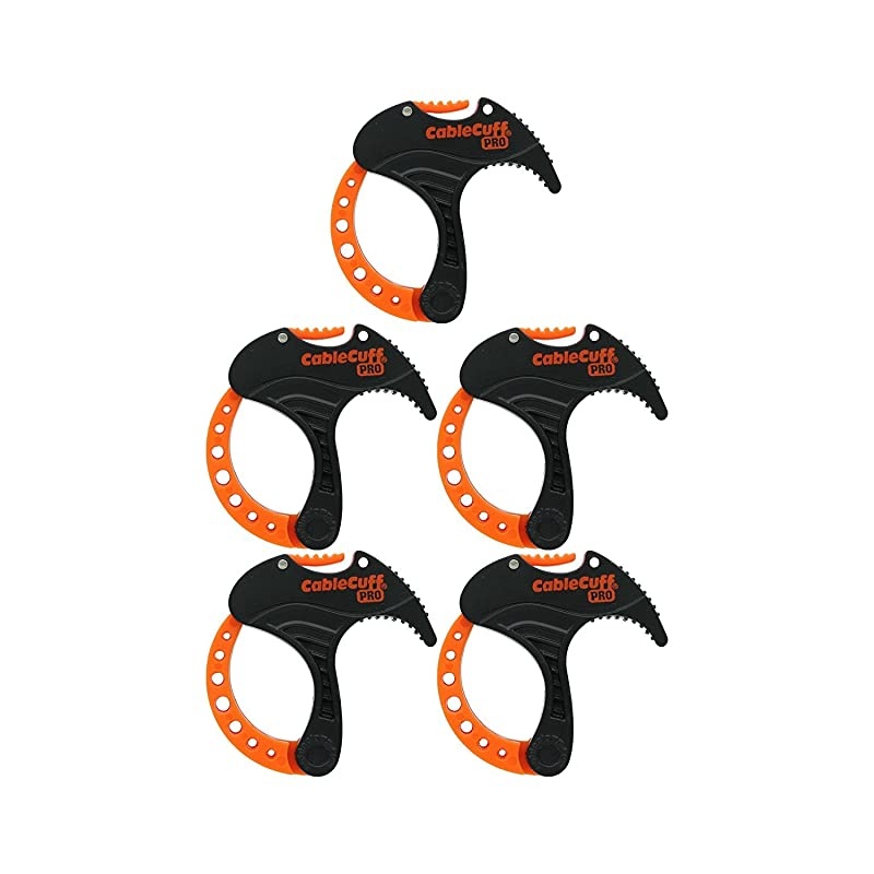 PRO 5 Pack 5x Small 1 Inch Diameter Adjustable Reusable Tie Replacements for Extension Cords or Electronics