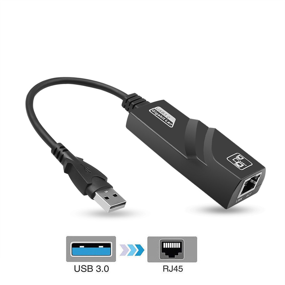 Wanmingtek USB 3.0 Ethernet Adapter, USB Network Adapter, USB to RJ45 Gigabit Ethernet Adapter for 10/100/1000 Mbps Ethernet for MacBook, Mac Pro, iMac, Surface, Ultrabook