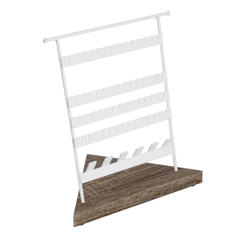 Honey-Can-Do Geo No-Hassle Earring Stand Brown