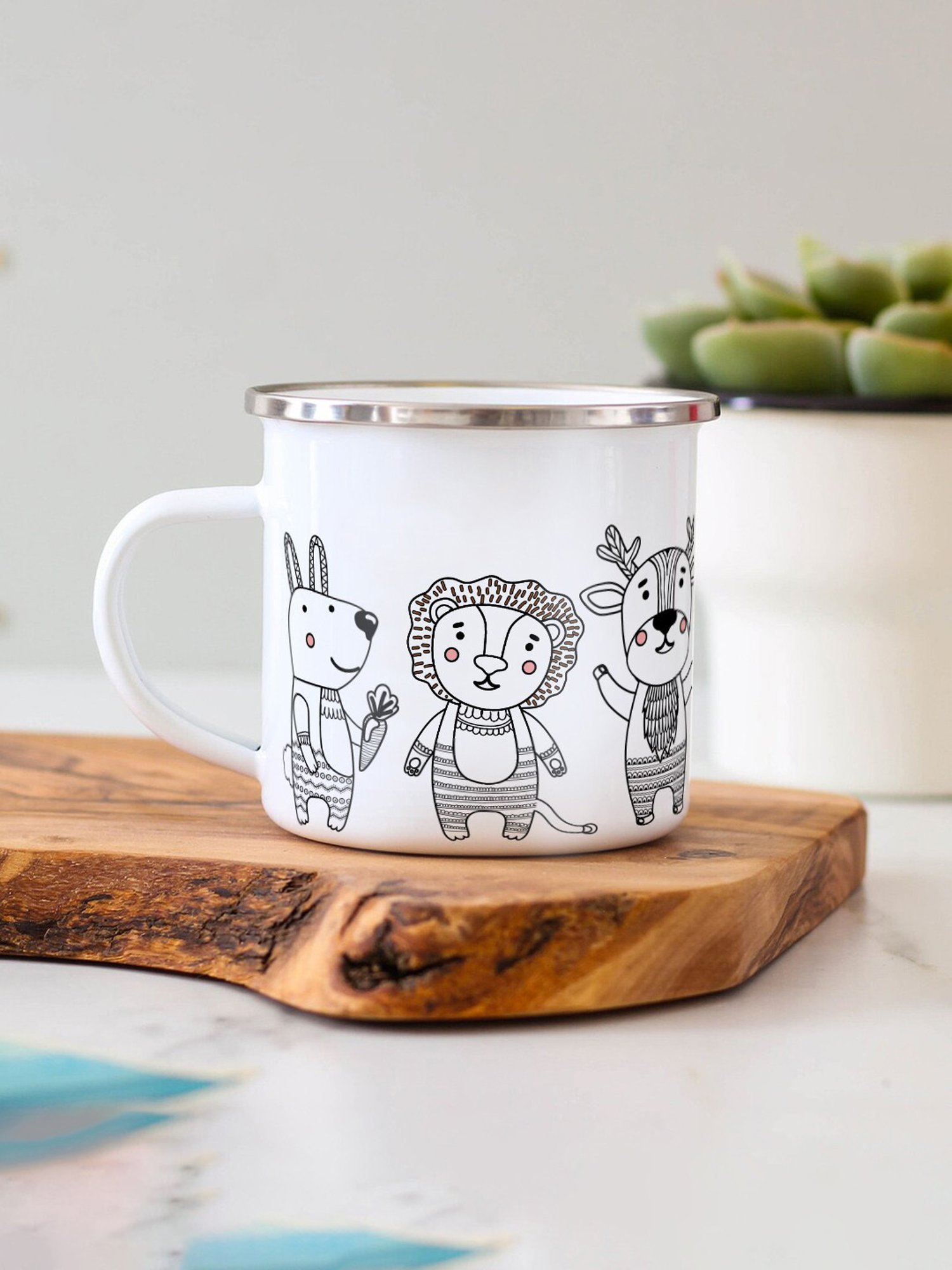 Gathari Enamel White Stainless Steel Coffee Mug