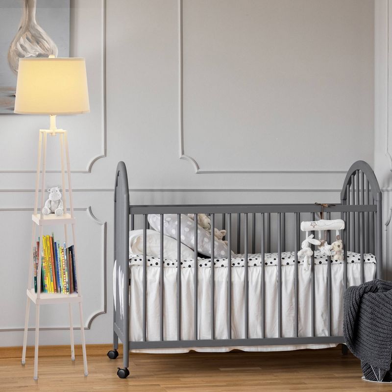 58" Etagere Floor Lamp with Shelves with Linen Shade White - Cresswell Lighting