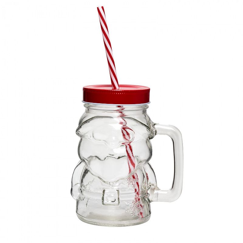 Amici Home Santa Mason Drinking Jar, 18oz, Set of 4