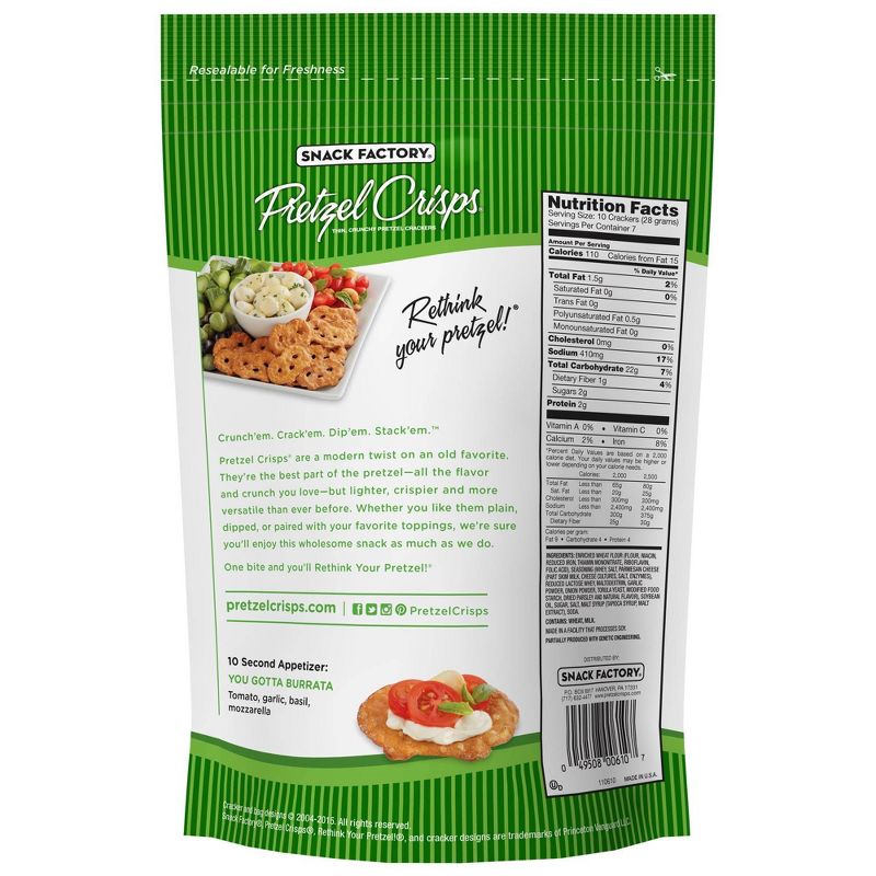 Snack Factory Garlic Parmesan Pretzel Crisps - 7.2oz