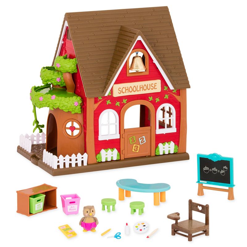 Li'l Woodzeez Toy School Set with Accessories 115pc - Schoolhouse Playset