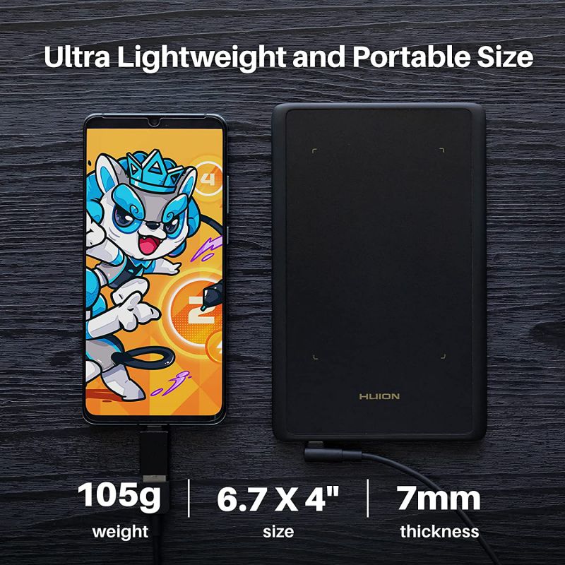 HUION Inspiroy H420X OSU Tablet Graphics Drawing Tablets Digital Writing Pad with 8192 Levels Battery-Free Pen, Compatible with Chromebook, Mac, PC or Android Mobile, 16 Pen Nibs Included